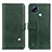 Custodia Portafoglio In Pelle Cover con Supporto D04Y per Realme C21 Verde