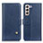 Custodia Portafoglio In Pelle Cover con Supporto D04Y per Samsung Galaxy S21 FE 5G Blu