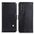 Custodia Portafoglio In Pelle Cover con Supporto D04Y per Sony Xperia 1 III Nero