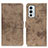 Custodia Portafoglio In Pelle Cover con Supporto D05Y per OnePlus 9RT 5G Khaki