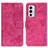 Custodia Portafoglio In Pelle Cover con Supporto D05Y per OnePlus 9RT 5G Rosa Caldo