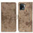 Custodia Portafoglio In Pelle Cover con Supporto D05Y per Oppo A94 4G Khaki