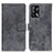 Custodia Portafoglio In Pelle Cover con Supporto D05Y per Oppo F19 Grigio