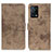 Custodia Portafoglio In Pelle Cover con Supporto D05Y per Oppo K9 5G Khaki