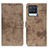 Custodia Portafoglio In Pelle Cover con Supporto D05Y per Realme 8 Pro Khaki