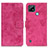 Custodia Portafoglio In Pelle Cover con Supporto D05Y per Realme C21 Rosa Caldo