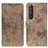 Custodia Portafoglio In Pelle Cover con Supporto D05Y per Sony Xperia 1 III Khaki