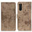 Custodia Portafoglio In Pelle Cover con Supporto D05Y per Sony Xperia 10 III Lite Khaki