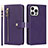 Custodia Portafoglio In Pelle Cover con Supporto D06T per Apple iPhone 13 Pro Max Viola