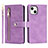 Custodia Portafoglio In Pelle Cover con Supporto D06T per Apple iPhone 15 Plus