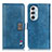 Custodia Portafoglio In Pelle Cover con Supporto D06Y per Motorola Moto Edge X30 5G Blu
