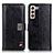 Custodia Portafoglio In Pelle Cover con Supporto D06Y per Samsung Galaxy S21 5G Nero