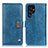 Custodia Portafoglio In Pelle Cover con Supporto D06Y per Samsung Galaxy S23 Ultra 5G Blu