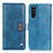 Custodia Portafoglio In Pelle Cover con Supporto D06Y per Sony Xperia 10 III Lite Blu