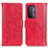 Custodia Portafoglio In Pelle Cover con Supporto D07Y per Oppo A54 5G Rosso