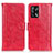 Custodia Portafoglio In Pelle Cover con Supporto D07Y per Oppo A74 4G Rosso