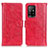 Custodia Portafoglio In Pelle Cover con Supporto D07Y per Oppo A94 5G Rosso