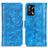Custodia Portafoglio In Pelle Cover con Supporto D07Y per Oppo F19 Cielo Blu