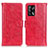 Custodia Portafoglio In Pelle Cover con Supporto D07Y per Oppo F19 Rosso