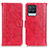 Custodia Portafoglio In Pelle Cover con Supporto D07Y per Realme 8 4G Rosso