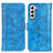 Custodia Portafoglio In Pelle Cover con Supporto D07Y per Samsung Galaxy S21 5G Cielo Blu