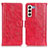 Custodia Portafoglio In Pelle Cover con Supporto D07Y per Samsung Galaxy S21 5G Rosso