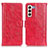 Custodia Portafoglio In Pelle Cover con Supporto D07Y per Samsung Galaxy S21 Plus 5G Rosso