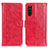 Custodia Portafoglio In Pelle Cover con Supporto D07Y per Sony Xperia 10 III Lite Rosso