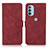 Custodia Portafoglio In Pelle Cover con Supporto D08Y per Motorola Moto G31 Rosso