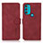 Custodia Portafoglio In Pelle Cover con Supporto D08Y per Motorola Moto G71 5G Rosso