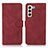 Custodia Portafoglio In Pelle Cover con Supporto D08Y per Samsung Galaxy S21 5G Rosso