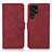 Custodia Portafoglio In Pelle Cover con Supporto D08Y per Samsung Galaxy S21 Ultra 5G Rosso