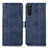 Custodia Portafoglio In Pelle Cover con Supporto D08Y per Sony Xperia 10 III Lite Blu