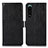 Custodia Portafoglio In Pelle Cover con Supporto D08Y per Sony Xperia 5 III SO-53B Nero