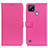 Custodia Portafoglio In Pelle Cover con Supporto D09Y per Realme C21 Rosa Caldo