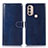 Custodia Portafoglio In Pelle Cover con Supporto D10Y per Motorola Moto E20 Blu