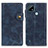 Custodia Portafoglio In Pelle Cover con Supporto D10Y per Realme C21 Blu