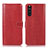 Custodia Portafoglio In Pelle Cover con Supporto D10Y per Sony Xperia 10 III Lite Rosso