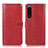 Custodia Portafoglio In Pelle Cover con Supporto D10Y per Sony Xperia 5 III SO-53B Rosso