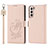 Custodia Portafoglio In Pelle Cover con Supporto D11T per Samsung Galaxy S21 Plus 5G Rosa