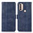 Custodia Portafoglio In Pelle Cover con Supporto D11Y per Motorola Moto E20 Blu