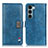 Custodia Portafoglio In Pelle Cover con Supporto D11Y per Motorola Moto G200 5G Blu