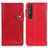 Custodia Portafoglio In Pelle Cover con Supporto D11Y per Sony Xperia 1 III Rosso