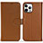 Custodia Portafoglio In Pelle Cover con Supporto DL1 per Apple iPhone 13 Pro Marrone Chiaro