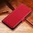 Custodia Portafoglio In Pelle Cover con Supporto H01 per Apple iPhone 14 Pro Rosso