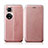 Custodia Portafoglio In Pelle Cover con Supporto H01D per Huawei Honor 50 5G Oro Rosa