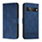 Custodia Portafoglio In Pelle Cover con Supporto H01X per Google Pixel 7 Pro 5G Blu