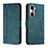 Custodia Portafoglio In Pelle Cover con Supporto H01X per Huawei Honor 60 5G Verde