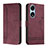 Custodia Portafoglio In Pelle Cover con Supporto H01X per Huawei Honor X5 Plus Rosso