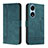 Custodia Portafoglio In Pelle Cover con Supporto H01X per Huawei Honor X5 Plus Verde